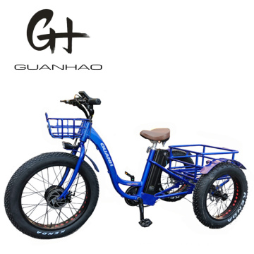 24-20" Cargo Chinese OEM / ODM 750W Big Motor Fat Tire Front Bafang Motor 21ah Sm Lithium Battery Electric Tricycles Three Wheel